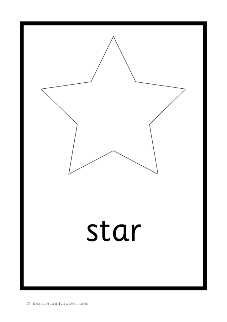 2D Shape Posters or Flash Cards in Black & White Free Teaching